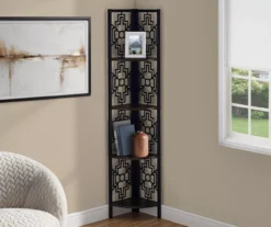 Monarch Geometric 4-Shelf Corner Bookcase 28 Monarch Geometric 4-Shelf Corner Bookcase -Walker Edison Shop 810512946 1