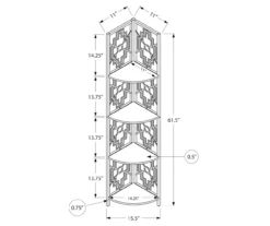 Monarch Geometric 4-Shelf Corner Bookcase 33 Monarch Geometric 4-Shelf Corner Bookcase -Walker Edison Shop 810512947 3