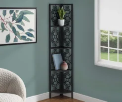 Monarch Geometric 4-Shelf Corner Bookcase 24 Monarch Geometric 4-Shelf Corner Bookcase -Walker Edison Shop 810512948 1