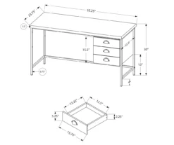 Monarch Reclaimed 3-Drawer Computer Desk -Walker Edison Shop 810512956 3