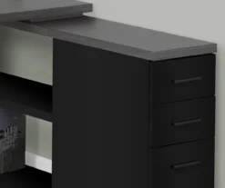 Gray & Black L-Shaped 3-Drawer Computer Desk -Walker Edison Shop 810512962 4