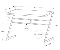 Monarch Z-Shaped Base Office Desk -Walker Edison Shop 810512965 3