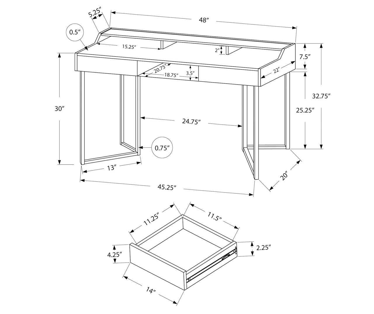 Monarch Office Desk With Riser 4 Monarch Office Desk With Riser - Image 4