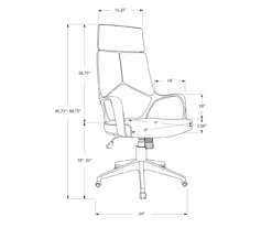 White & Gray Executive Office Chair -Walker Edison Shop 810512972 11