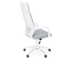 White & Gray Executive Office Chair -Walker Edison Shop 810512972 4