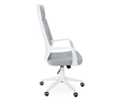 White & Gray Executive Office Chair -Walker Edison Shop 810512972 5