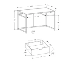 Monarch 42" Single Drawer Computer Desk -Walker Edison Shop 810512974 11