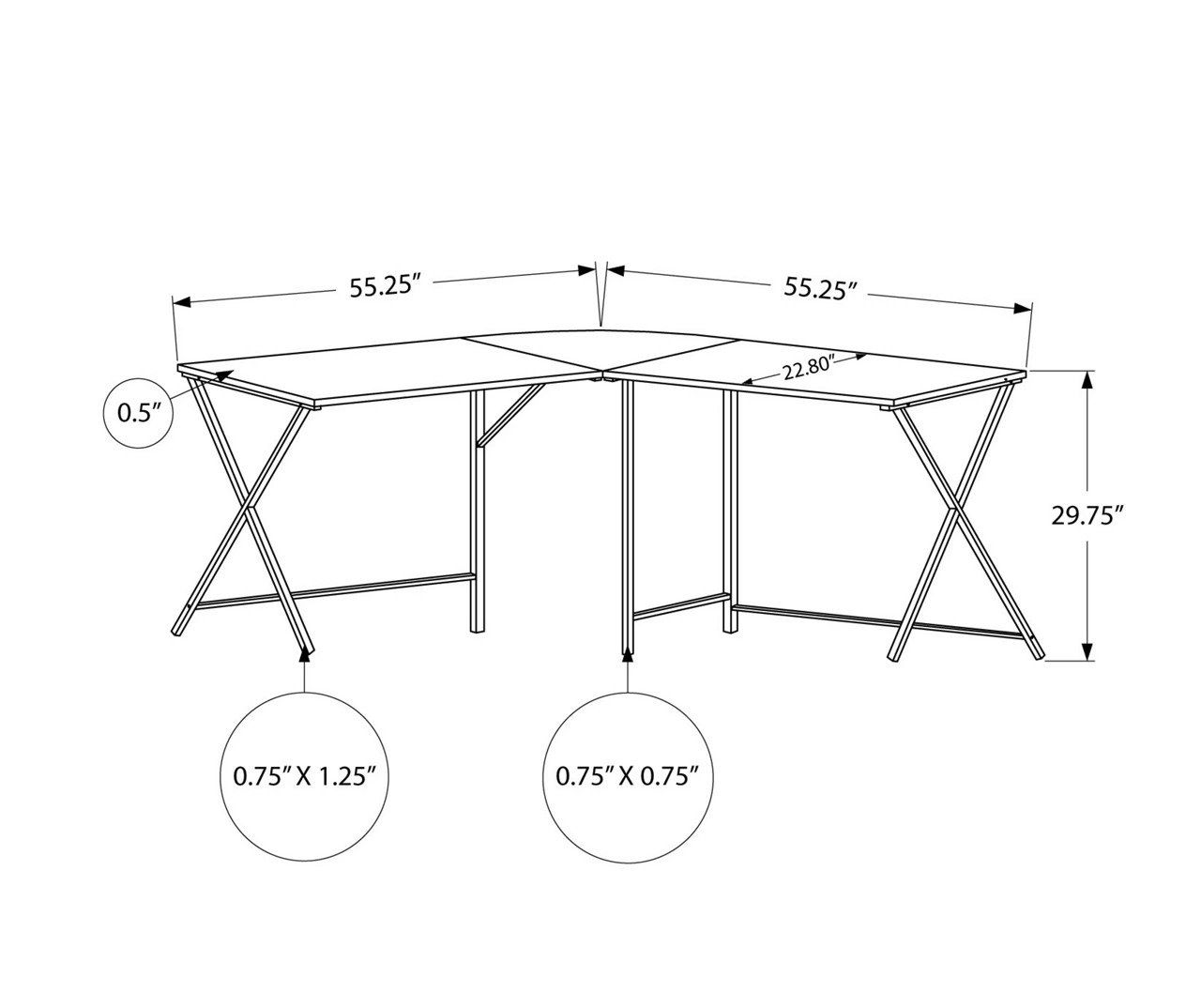 Monarch X Leg L-Shaped Corner Desk 12 Monarch X Leg L-Shaped Corner Desk - Image 12
