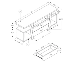 60" Espresso 2-Drawer TV Stand -Walker Edison Shop 810512982 3