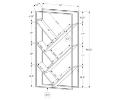 Brown 5-Shelf Slanted Bookcase -Walker Edison Shop 810512985 3