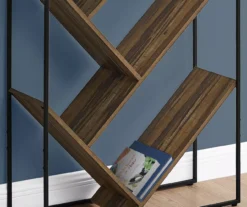 Brown 5-Shelf Slanted Bookcase -Walker Edison Shop 810512985 4