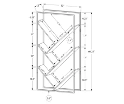 Gray 5-Shelf Slanted Bookcase -Walker Edison Shop 810512987 3