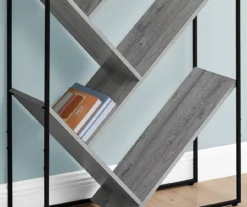 Gray 5-Shelf Slanted Bookcase -Walker Edison Shop 810512987 4