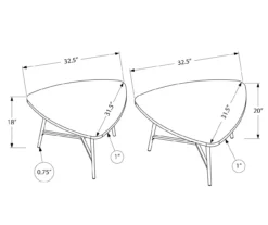 Taupe Reclaimed Triangular 2-Piece Nesting Table Set -Walker Edison Shop 810512994 3