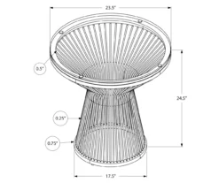 Silver Hourglass End Table -Walker Edison Shop 810512999 3