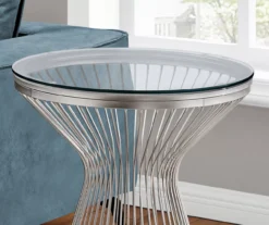 Silver Hourglass End Table -Walker Edison Shop 810512999 4