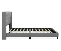 Gray Upholstered Shelter Wingback Queen Bed -Walker Edison Shop 810513491 14