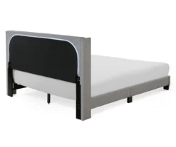 Gray Upholstered Shelter Wingback Queen Bed -Walker Edison Shop 810513491 17