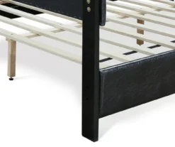 Black Hudson Queen Leather Upholstered Bed -Walker Edison Shop 810513493 14