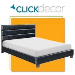 Black Hudson Queen Leather Upholstered Bed -Walker Edison Shop 810513493