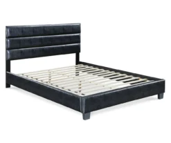 Black Hudson Queen Leather Upholstered Bed -Walker Edison Shop 810513493 3