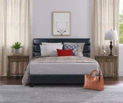 Black Hudson Queen Leather Upholstered Bed -Walker Edison Shop 810513493 5