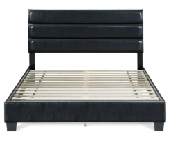 Black Hudson Queen Leather Upholstered Bed