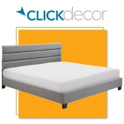 Gray Hudson King Upholstered Linen Fabric Bed -Walker Edison Shop 810513494