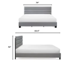 Gray Hudson King Upholstered Linen Fabric Bed -Walker Edison Shop 810513494 6