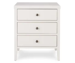 White Finley Wood 3-Drawer Nightstand -Walker Edison Shop 810513520 13
