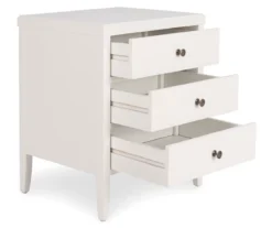 White Finley Wood 3-Drawer Nightstand -Walker Edison Shop 810513520 3