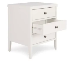 White Finley Wood 3-Drawer Nightstand -Walker Edison Shop 810513520 4