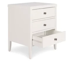 White Finley Wood 3-Drawer Nightstand -Walker Edison Shop 810513520 5