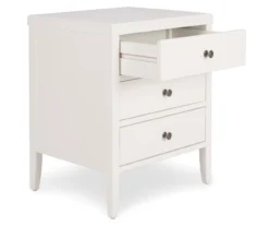 White Finley Wood 3-Drawer Nightstand -Walker Edison Shop 810513520 6