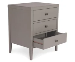 Gray Finley Wood 3-Drawer Nightstand -Walker Edison Shop 810513522 3