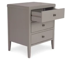 Gray Finley Wood 3-Drawer Nightstand -Walker Edison Shop 810513522 5