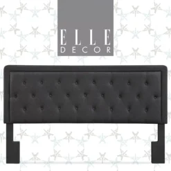 Charcoal Gray Amery Upholstered King Headboard -Walker Edison Shop 810513527