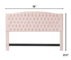 French Blush Pink Celeste Upholstered King Headboard -Walker Edison Shop 810513528 3