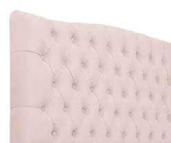 French Blush Pink Celeste Upholstered King Headboard -Walker Edison Shop 810513528 4