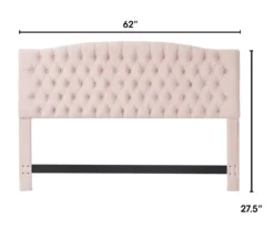 French Blush Pink Celeste Upholstered Queen Headboard -Walker Edison Shop 810513529 3