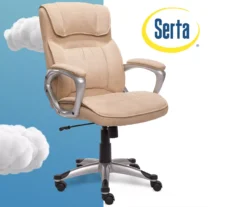 Fawn Tan Linen Executive Office Chair -Walker Edison Shop 810513549