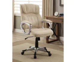 Fawn Tan Linen Executive Office Chair -Walker Edison Shop 810513549 3