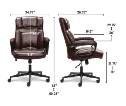 Hannah Brown Bonded Leather Office Chair 39 Hannah Brown Bonded Leather Office Chair -Walker Edison Shop 810513551 3