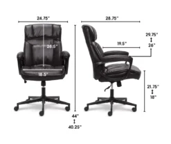 Hannah Black Bonded Leather Office Chair 39 Hannah Black Bonded Leather Office Chair -Walker Edison Shop 810513552 3