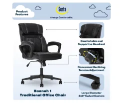 Hannah Black Bonded Leather Office Chair 25 Hannah Black Bonded Leather Office Chair -Walker Edison Shop 810513552 A0 2