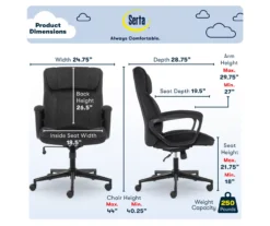 Hannah Charcoal Gray Microfiber Office Chair -Walker Edison Shop 810513553 A0 3