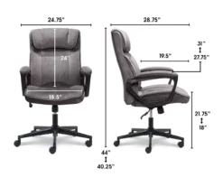 Gray & Black Executive Office Chair -Walker Edison Shop 810513554 3