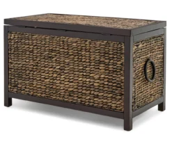 Rustic Black Wicker Storage Trunk 29 Rustic Black Wicker Storage Trunk -Walker Edison Shop 810513555 13