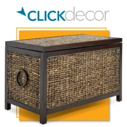 Rustic Black Wicker Storage Trunk 27 Rustic Black Wicker Storage Trunk -Walker Edison Shop 810513555