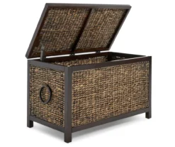 Rustic Black Wicker Storage Trunk 17 Rustic Black Wicker Storage Trunk -Walker Edison Shop 810513555 4